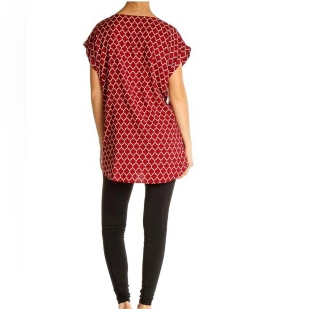 Red Zip-Front High-Low Tunic Top - Picture 6 of 6
